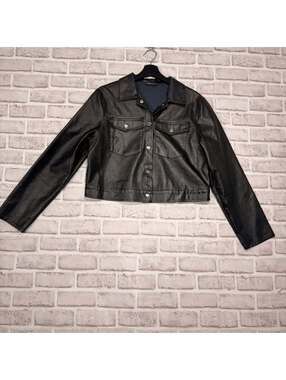 Shein Faux Leather Denim Style Jacket Women's Large